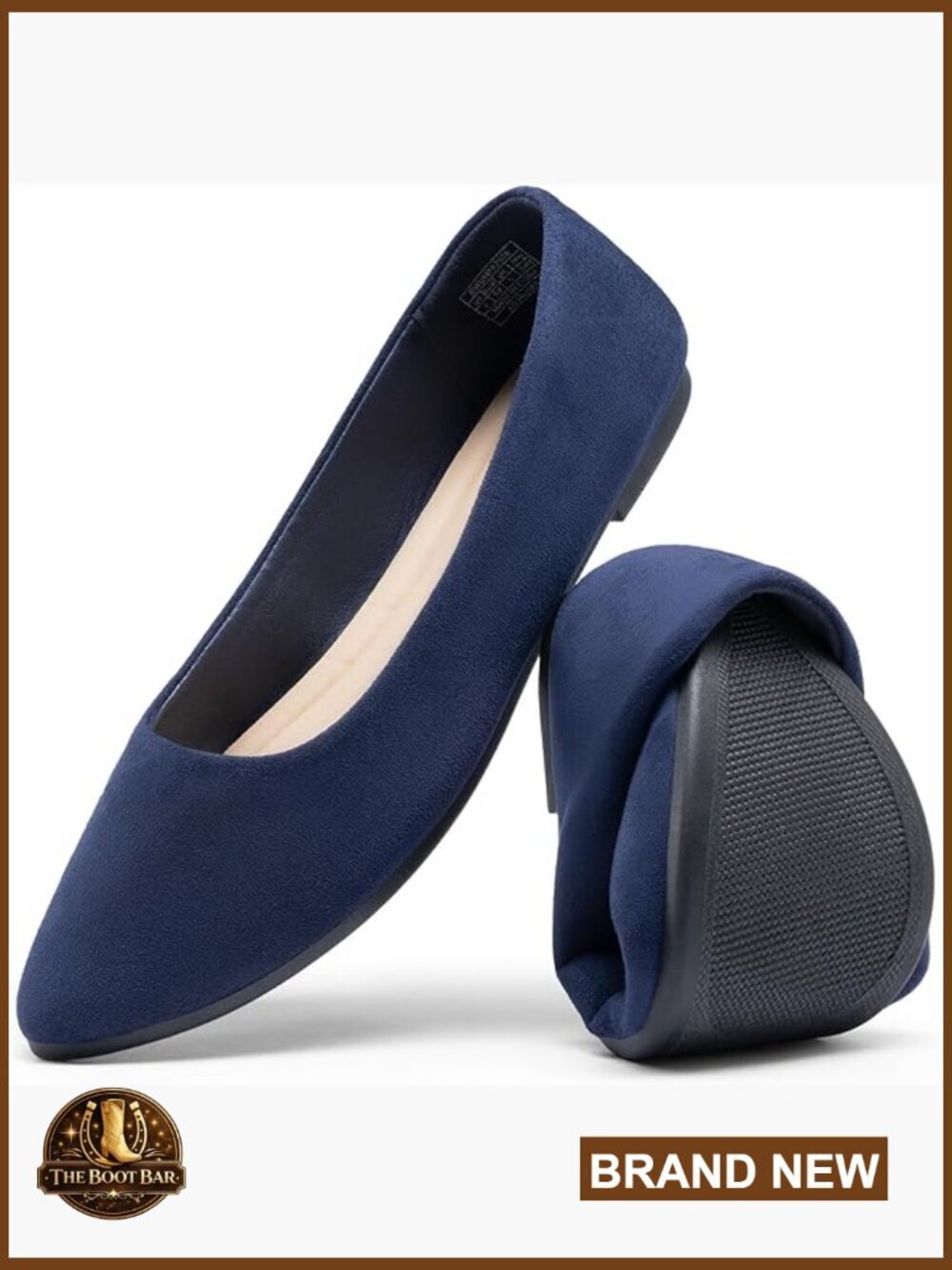 Pointed Toe Slip On Ballet Flats Cushioned Business Work Office Casual